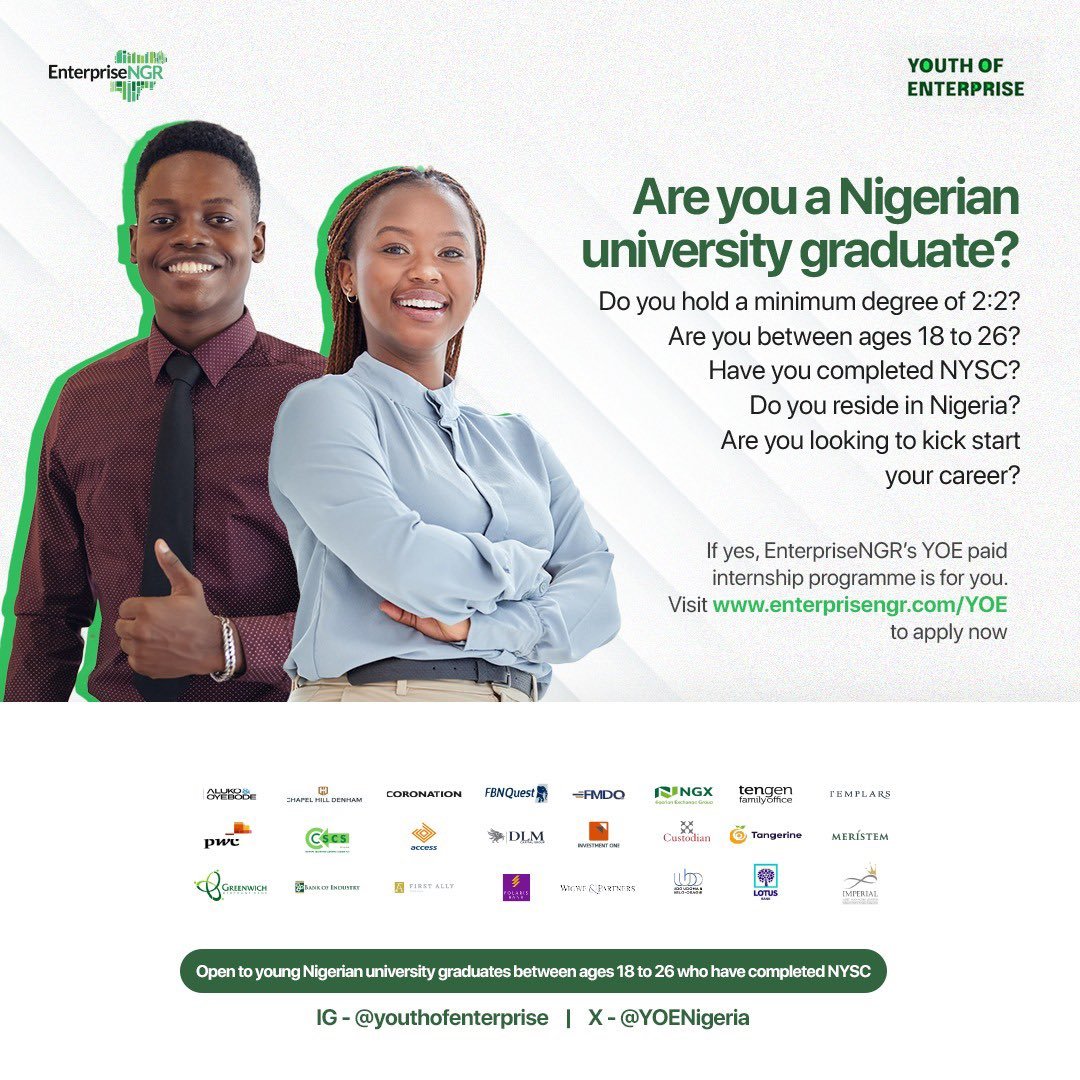 EnterpriseNGR’s YOE Paid Internship Programme