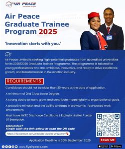 Air Peace Graduate Trainee Program 202