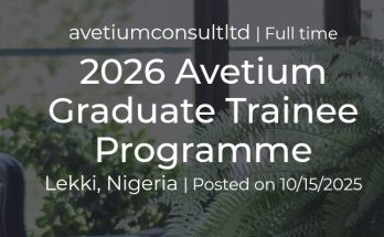 2026 Avetium Graduate Trainee Programme